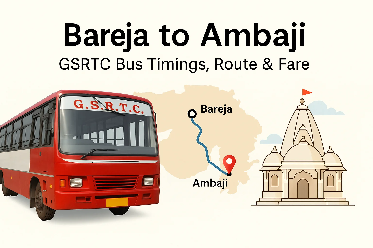 GSRTC Bareja to Ambaji